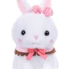Amuse Vanilla Bunny Plush with Pink and Brown Bow