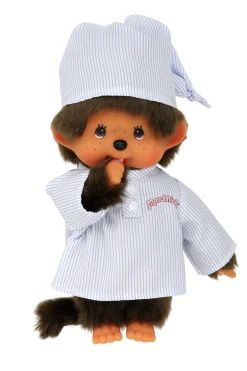 Monchhichi Long Striped Pijama Boy with Cap Plush