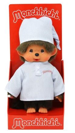 Monchhichi Long Striped Pijama Boy with Cap Plush