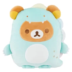 Rilakkuma San-X Original Plays with Dino Flat Mochi Series Plush - Pastel Green