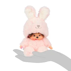 Sekiguchi Monchhichi Sitting Fluffy Bunny Doll Plush
