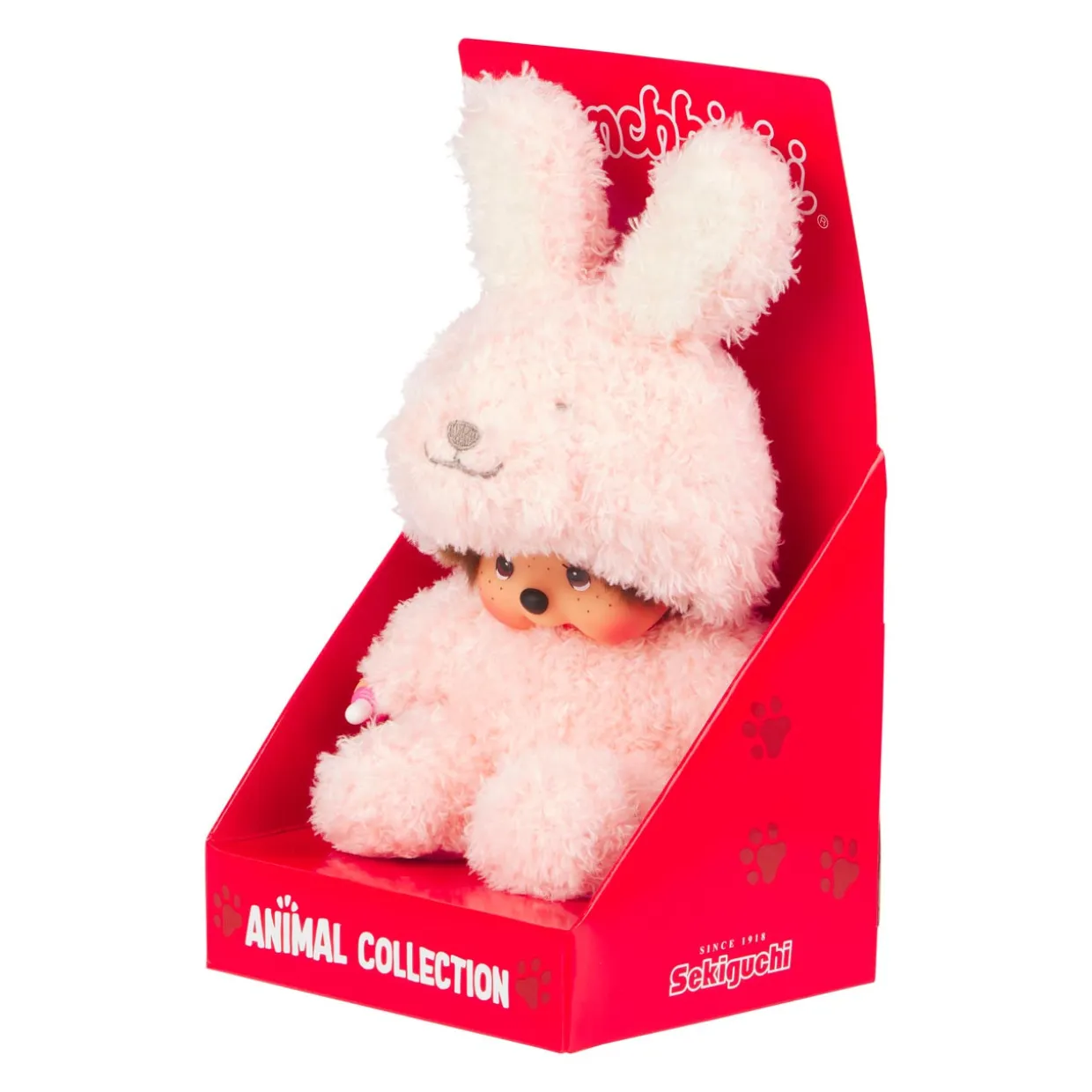 Sekiguchi Monchhichi Sitting Fluffy Bunny Doll Plush